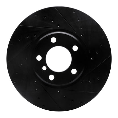 R1 Concepts R1 12-21 BMW 440I Gran Coupe Front Right Drilled & Slotted Black Brake Rotor