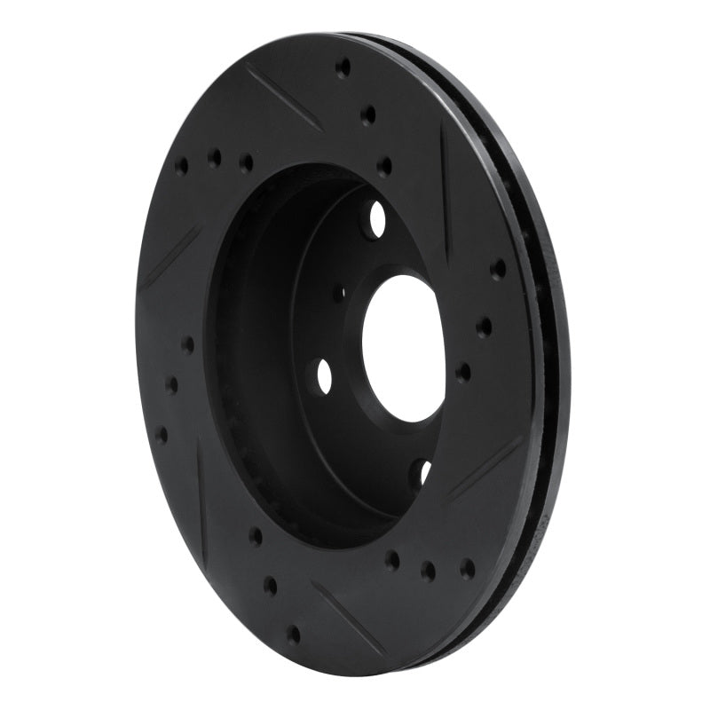 R1 Concepts R1 99-05 Toyota Echo Front Left Drilled & Slotted Black Brake Rotor