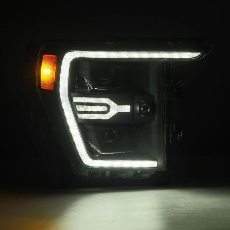 AlphaRex 21-22 Ford F150 Luxx-Series Projector Headlights Black w/Activ Light/Seq Signal