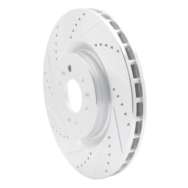 R1 Concepts R1 04-11 Cadillac STS Front Left Drilled & Slotted Silver Brake Rotor