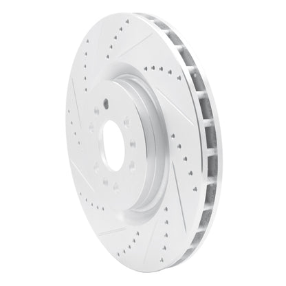 R1 Concepts R1 04-11 Cadillac STS Front Left Drilled & Slotted Silver Brake Rotor