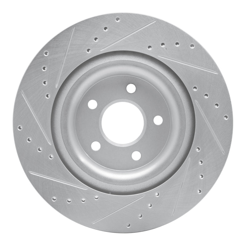 R1 Concepts R1 14-21 Jaguar XJ Rear Right Drilled & Slotted Silver Brake Rotor