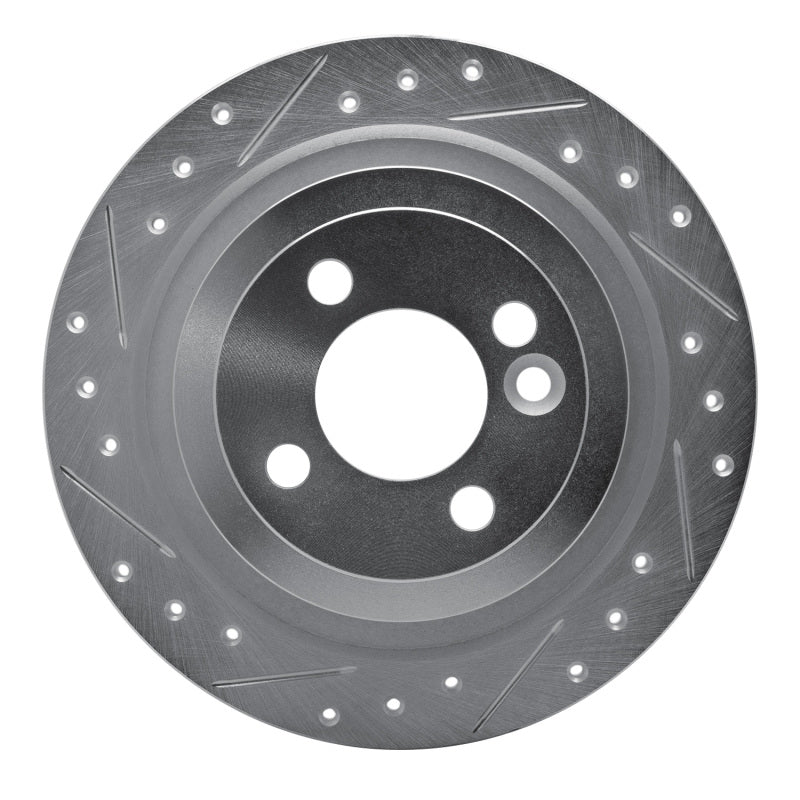 R1 Concepts R1 09-14 Mini Cooper Clubman Rear Left Drilled & Slotted Silver Brake Rotor