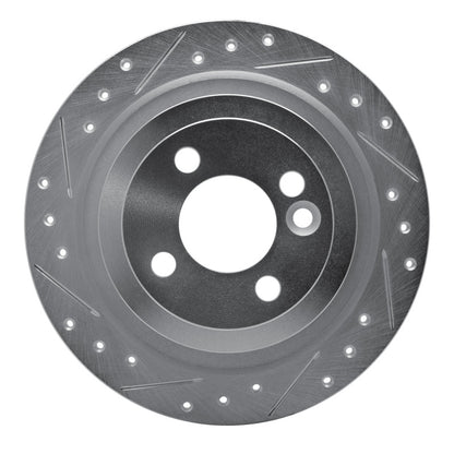 R1 Concepts R1 09-14 Mini Cooper Clubman Rear Left Drilled & Slotted Silver Brake Rotor