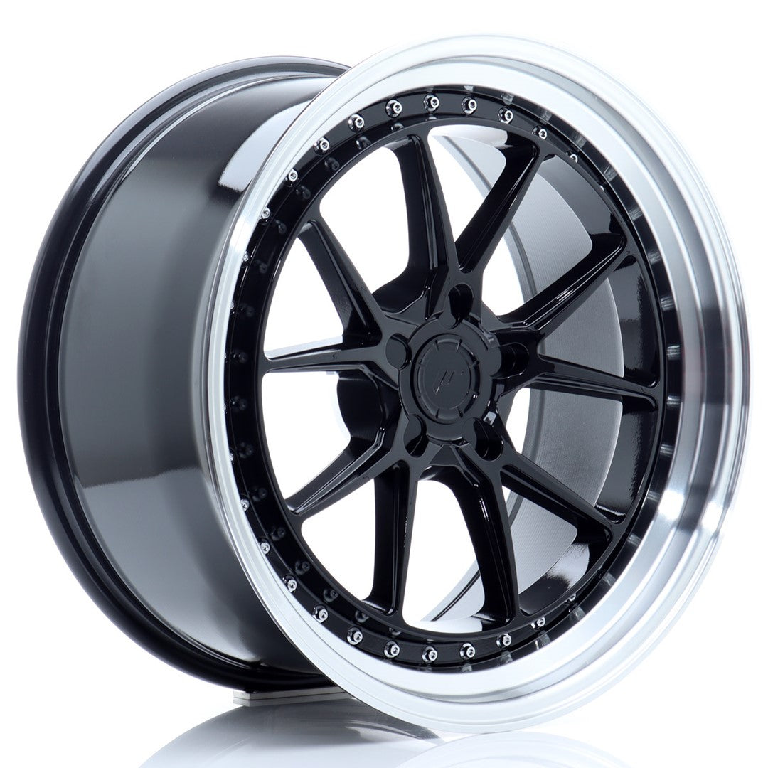 JR Wheels JR391995F25X1572GBL - JR39 19x9,5 ET15-35 5H BLANK Gloss Black w/ Machined Lip