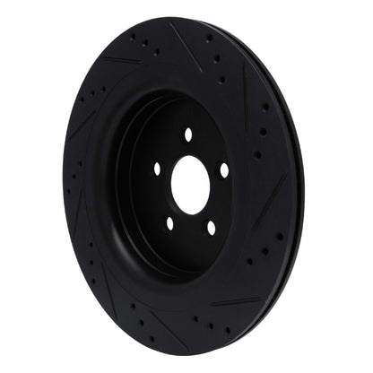 R1 Concepts R1 19-24 Ford Edge Rear Left Drilled & Slotted Black Brake Rotor