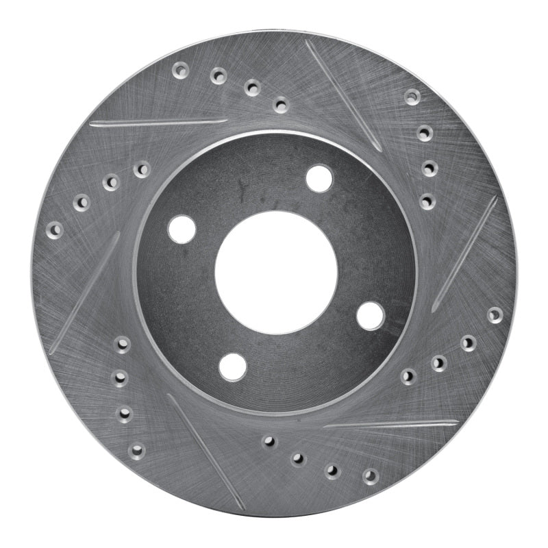 R1 Concepts R1 95-04 Ford CONTOUR Front Right Drilled & Slotted Silver Brake Rotor