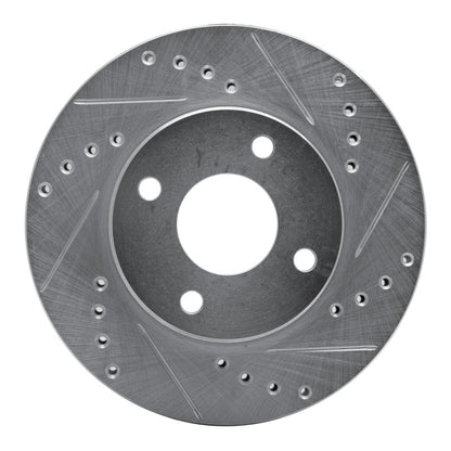 R1 Concepts R1 95-04 Ford CONTOUR Front Right Drilled & Slotted Silver Brake Rotor