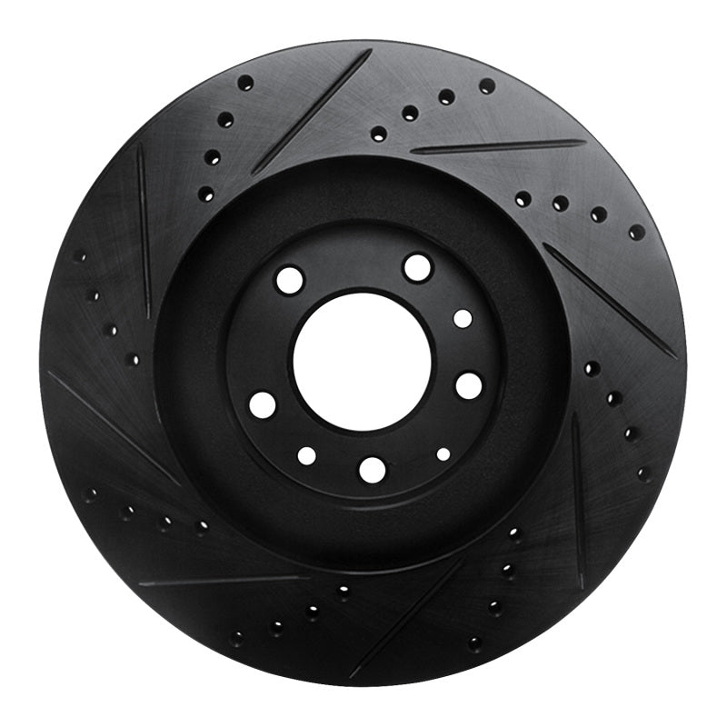 R1 Concepts R1 04-11 Mazda RX-8 Front Right Drilled & Slotted Black Brake Rotor