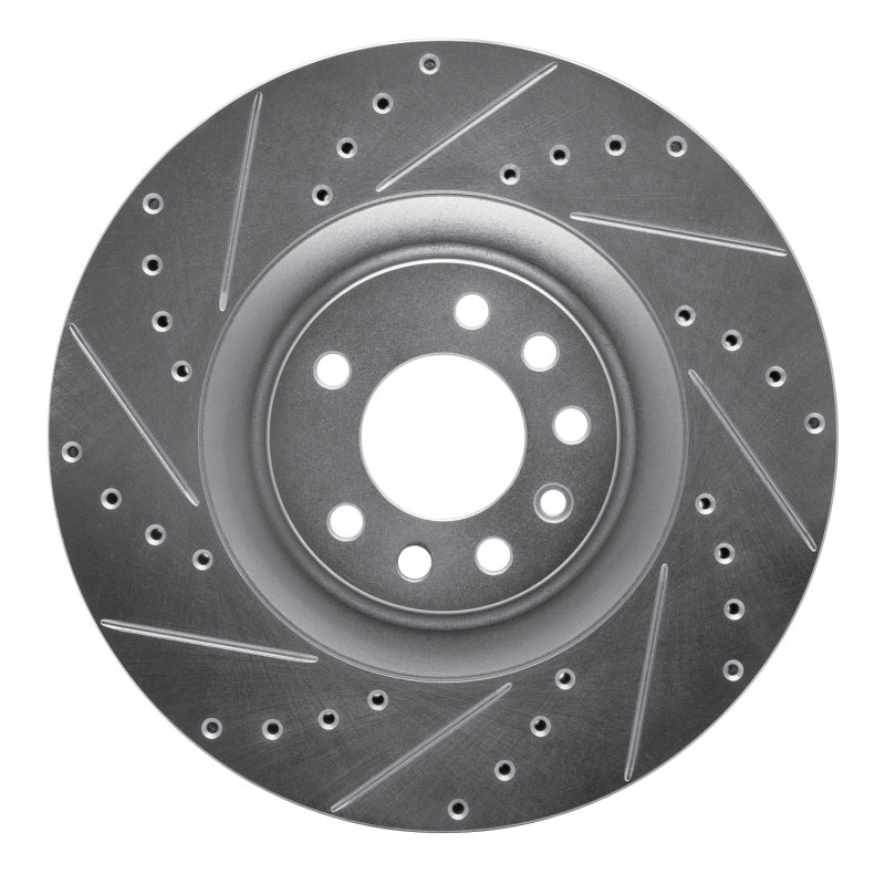 R1 Concepts R1 08-11 Saab 9-3 Front Left Drilled & Slotted Silver Brake Rotor