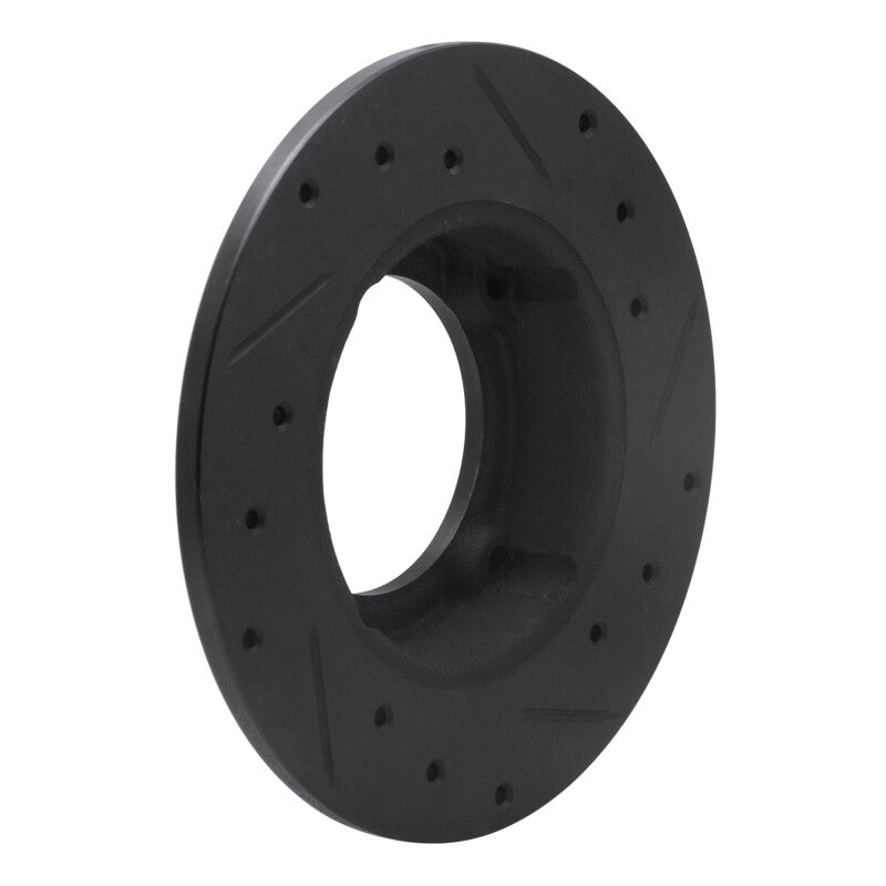 R1 Concepts R1 73-79 Honda Civic Front Left Drilled & Slotted Black Brake Rotor