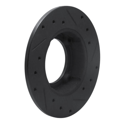 R1 Concepts R1 73-79 Honda Civic Front Left Drilled & Slotted Black Brake Rotor