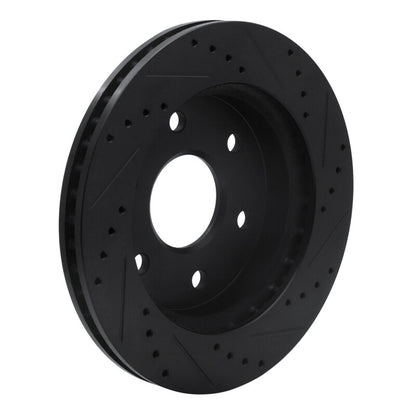 R1 Concepts R1 99-08 Cadillac Escalade ESV Front Left Drilled & Slotted Black Brake Rotor