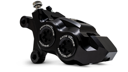 Performance Machine 08-23 FL,18-24 M8 Softail,06-17 VRod 137x4B Rce Series Monobloc Caliper Left BLK
