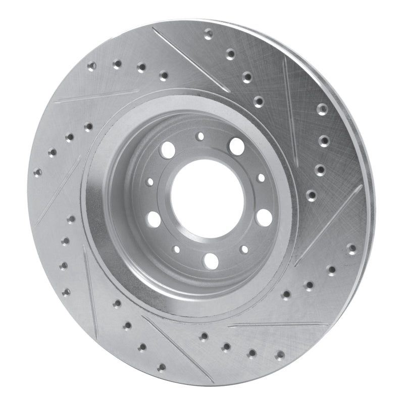 R1 Concepts R1 98-04 Volvo C70 Front Left Drilled & Slotted Silver Brake Rotor