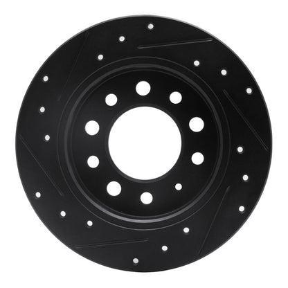 R1 Concepts R1 03-08 Hyundai Tiburon Rear Right Drilled & Slotted Black Brake Rotor
