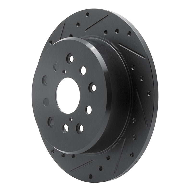 R1 Concepts R1 98-10 Lexus GS430 Rear Left Drilled & Slotted Black Brake Rotor