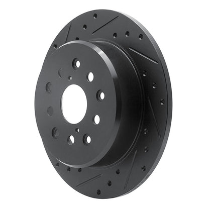 R1 Concepts R1 98-10 Lexus GS430 Rear Left Drilled & Slotted Black Brake Rotor