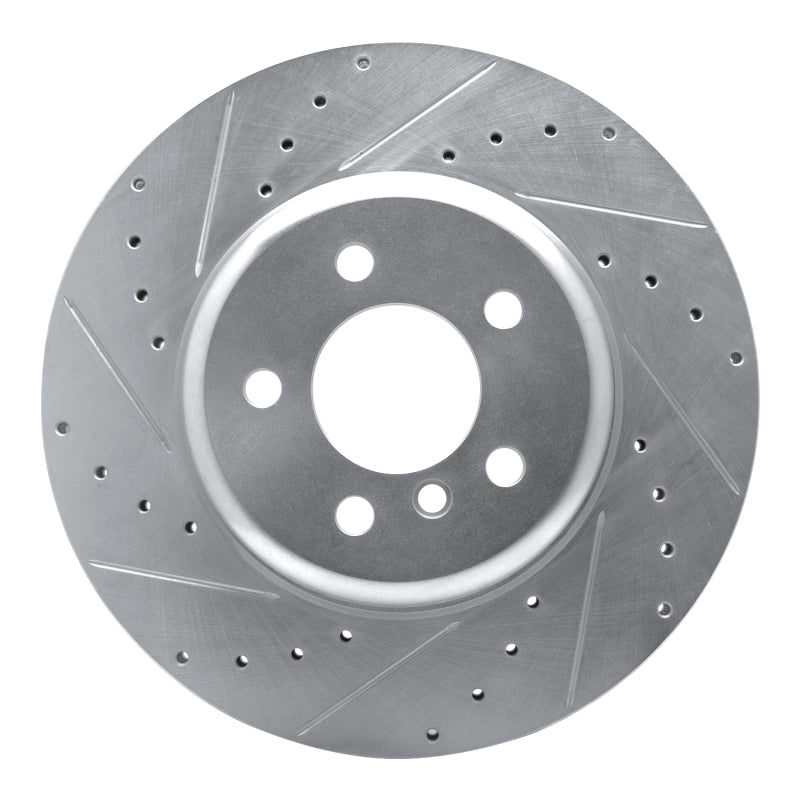 R1 Concepts R1 10-19 BMW 640I xDrive Convertible Rear Left Drilled & Slotted Silver Brake Rotor