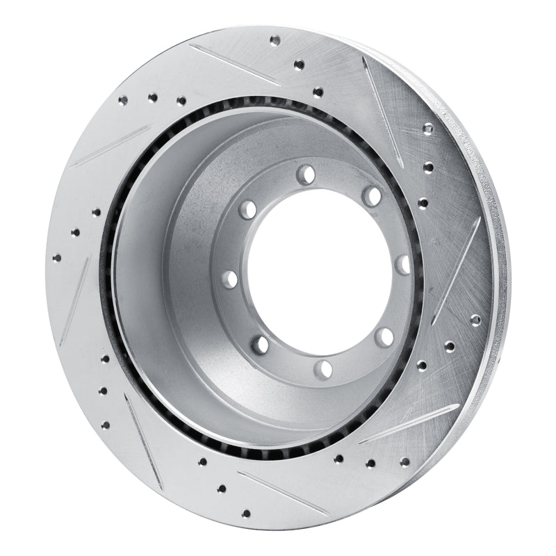 R1 Concepts R1 08-19 Ford E-350 Super Duty Rear Left Drilled & Slotted Silver Brake Rotor