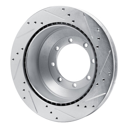 R1 Concepts R1 08-19 Ford E-350 Super Duty Rear Left Drilled & Slotted Silver Brake Rotor