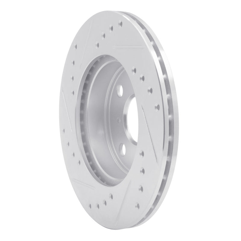 R1 Concepts R1 85-88 Chevrolet Nova Front Right Drilled & Slotted Silver Brake Rotor