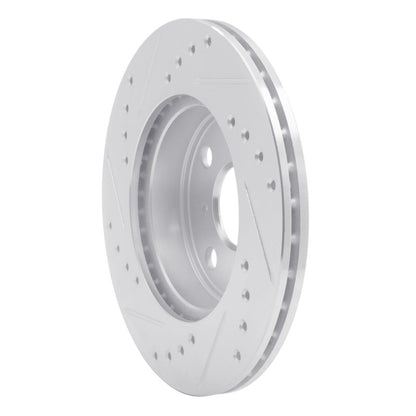 R1 Concepts R1 85-88 Chevrolet Nova Front Right Drilled & Slotted Silver Brake Rotor