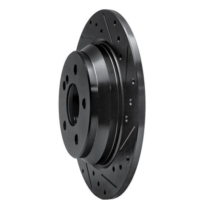 R1 Concepts R1 03-06 Mercedes-Benz CL500 Rear Right Drilled & Slotted Black Brake Rotor