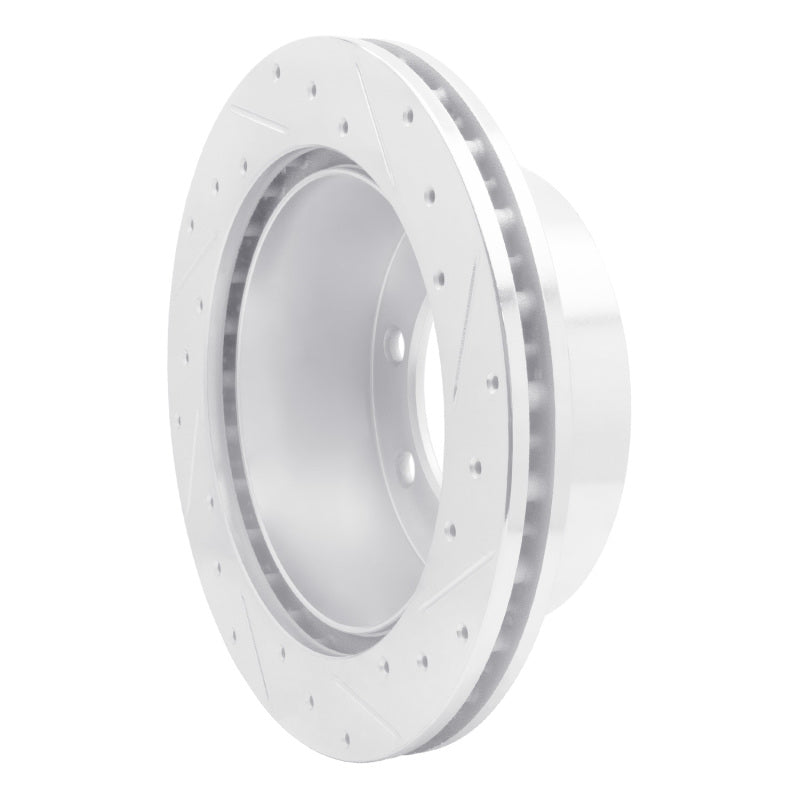 R1 Concepts R1 99-07 Ford E-150 Rear Left Drilled & Slotted Silver Brake Rotor