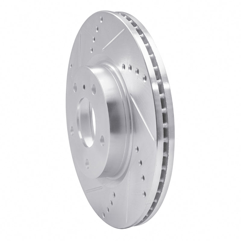 R1 Concepts R1 03-05 Infiniti G35 Front Left Drilled & Slotted Silver Brake Rotor