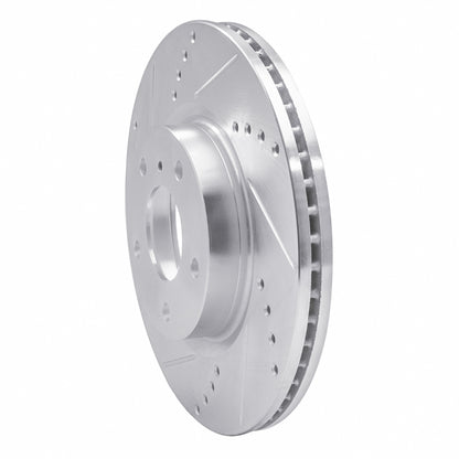 R1 Concepts R1 03-05 Infiniti G35 Front Left Drilled & Slotted Silver Brake Rotor