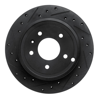 R1 Concepts R1 07-15 Chevrolet Equinox Rear Left Drilled & Slotted Black Brake Rotor