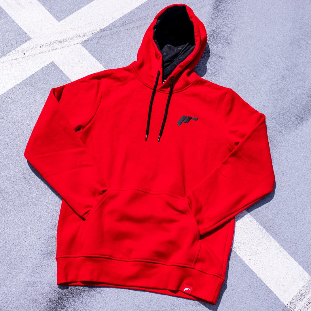 JR Wheels HOODIE-UJRLOGOR-L JR Unisex Hoodie Logo Red Size L