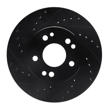 R1 Concepts R1 84-95 Mercedes-Benz E300 Front Left Drilled & Slotted Black Brake Rotor