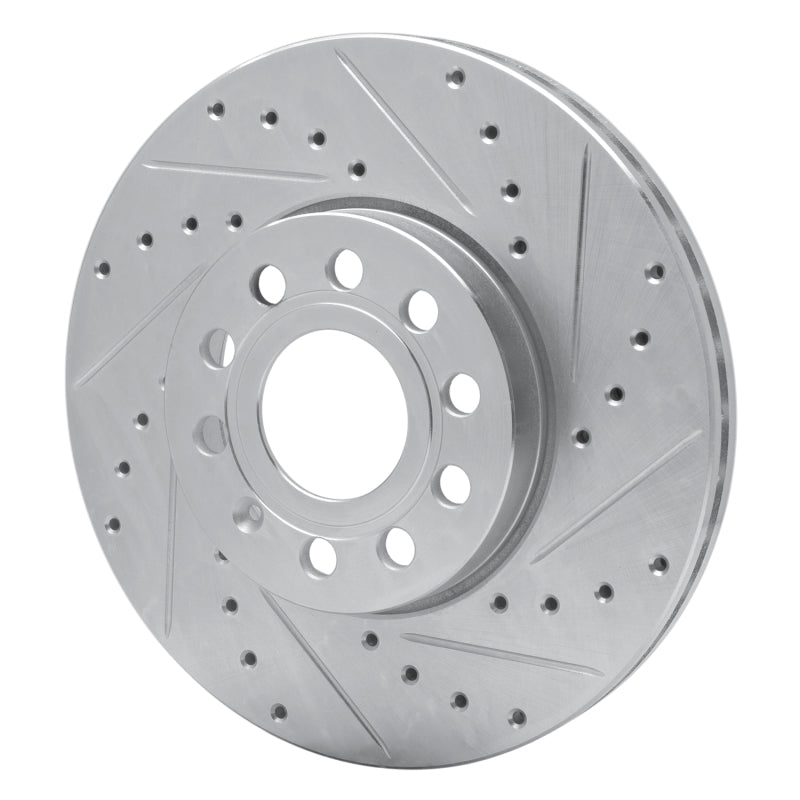 R1 Concepts R1 05-25 Audi A3 (Mexico) Front Right Drilled & Slotted Silver Brake Rotor