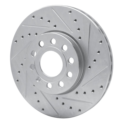 R1 Concepts R1 05-25 Audi A3 (Mexico) Front Right Drilled & Slotted Silver Brake Rotor