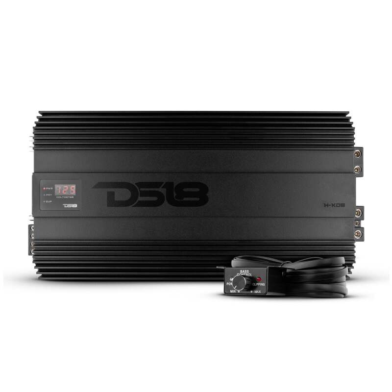 DS18 1-Channel Amp 15000 Burst/0.5ohm 8000/1ohm 4800/2ohm 2500/4ohm Watts RMS w/ Voltmeter Black