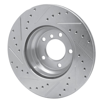 R1 Concepts R1 06-12 BMW 330I Front Right Drilled & Slotted Silver Brake Rotor