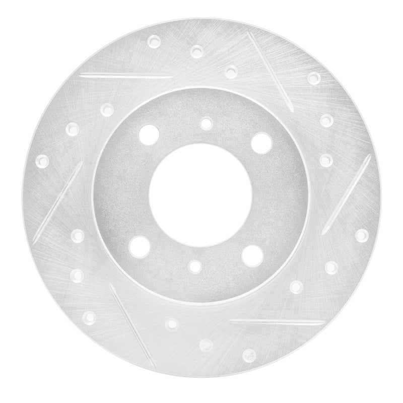 R1 Concepts R1 92-96 Dodge COLT Front Right Drilled & Slotted Silver Brake Rotor
