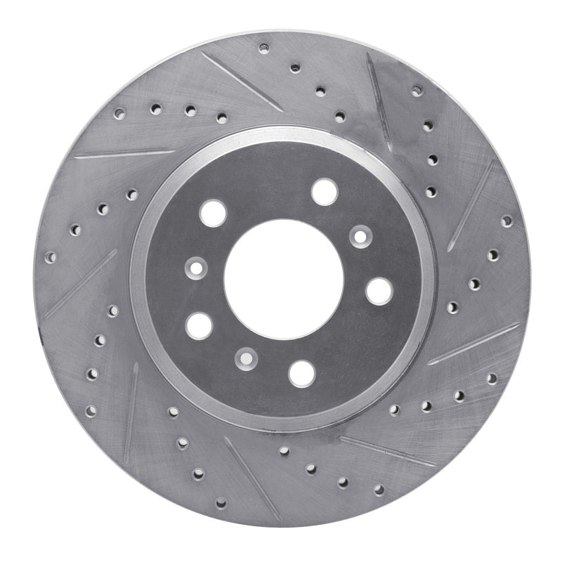R1 Concepts R1 06-16 Buick Lucerne Front Right Drilled & Slotted Silver Brake Rotor