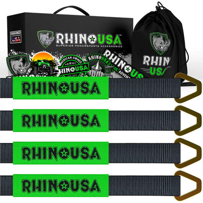 Rhino USA Axle Tie Down Straps (4-Pack) 2In X 38In - Black
