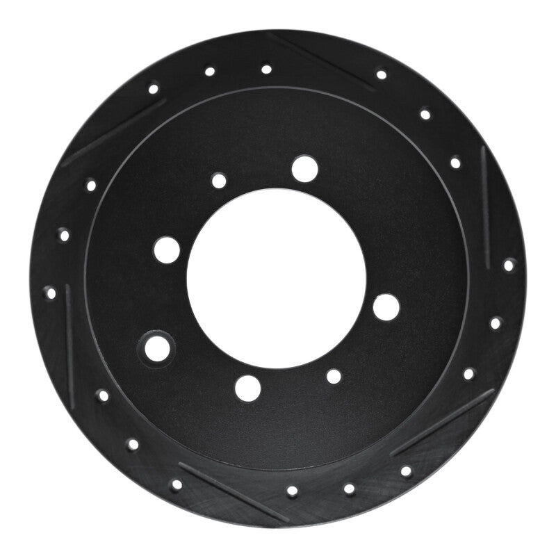 R1 Concepts R1 91-93 Hyundai Sonata Rear Right Drilled & Slotted Black Brake Rotor