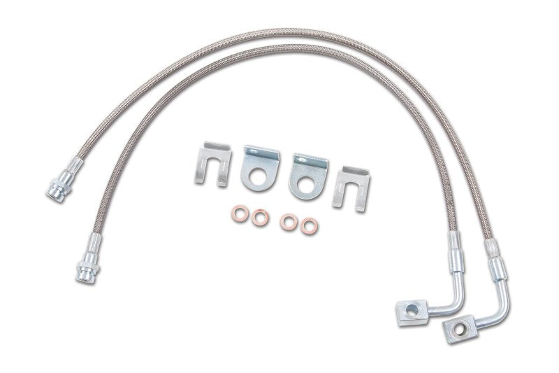 Zone Offroad 07-18 Jeep Wrangler JK Front 4-6in Stainless Brake Lines