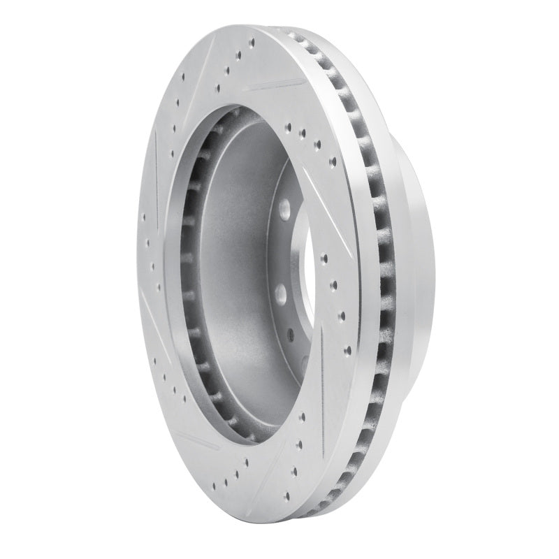 R1 Concepts R1 05-07 Ford F-350 Super Duty 2WD Front Right Drilled & Slotted Silver Brake Rotor