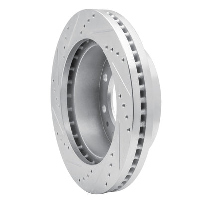 R1 Concepts R1 05-07 Ford F-350 Super Duty 2WD Front Right Drilled & Slotted Silver Brake Rotor