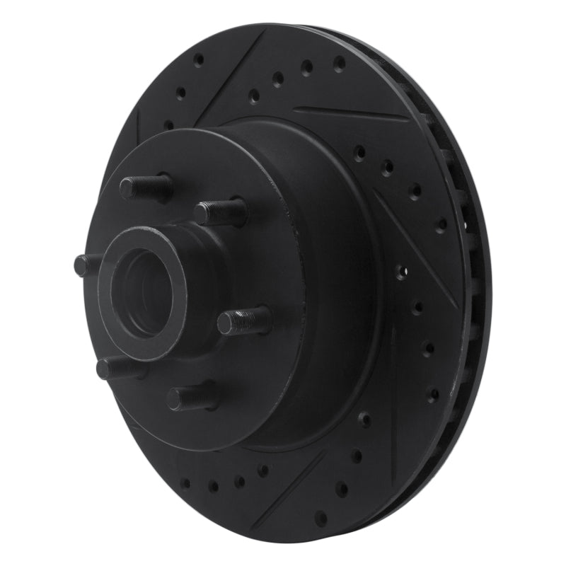 R1 Concepts R1 91-96 Dodge Dakota RWD Front Left Drilled & Slotted Black Brake Rotor