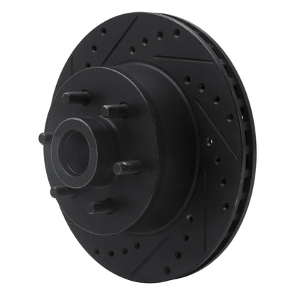 R1 Concepts R1 91-96 Dodge Dakota RWD Front Left Drilled & Slotted Black Brake Rotor