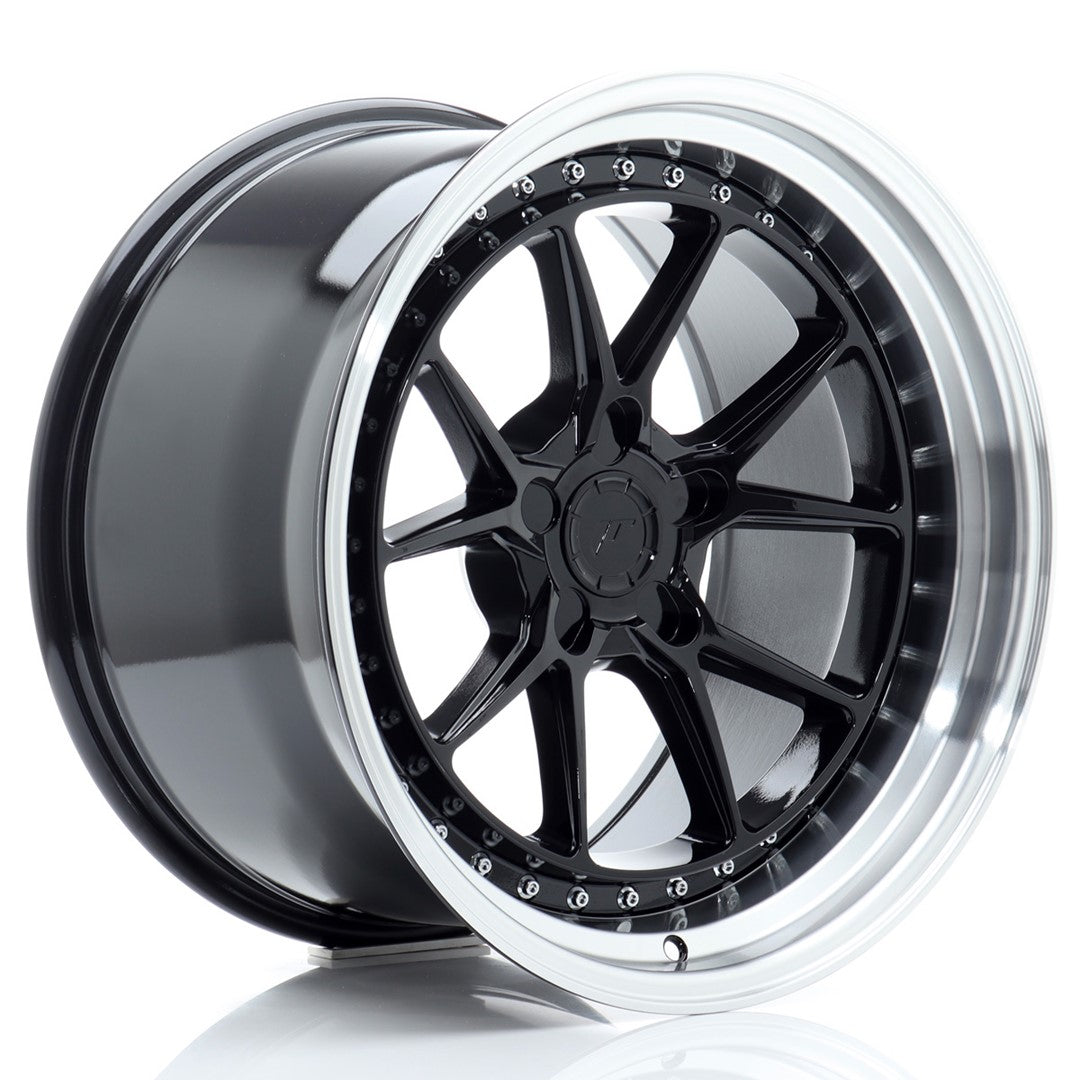 JR Wheels JR3918105F35X1572GBL - JR39 18x10,5 ET15-22 5H BLANK Gloss Black w/ Machined Lip