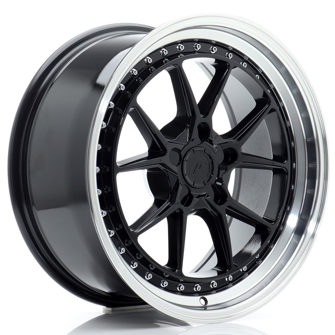 JR Wheels JR391885F15X1572GBL - JR39 18x8,5 ET15-35 5H BLANK Gloss Black w/ Machined Lip
