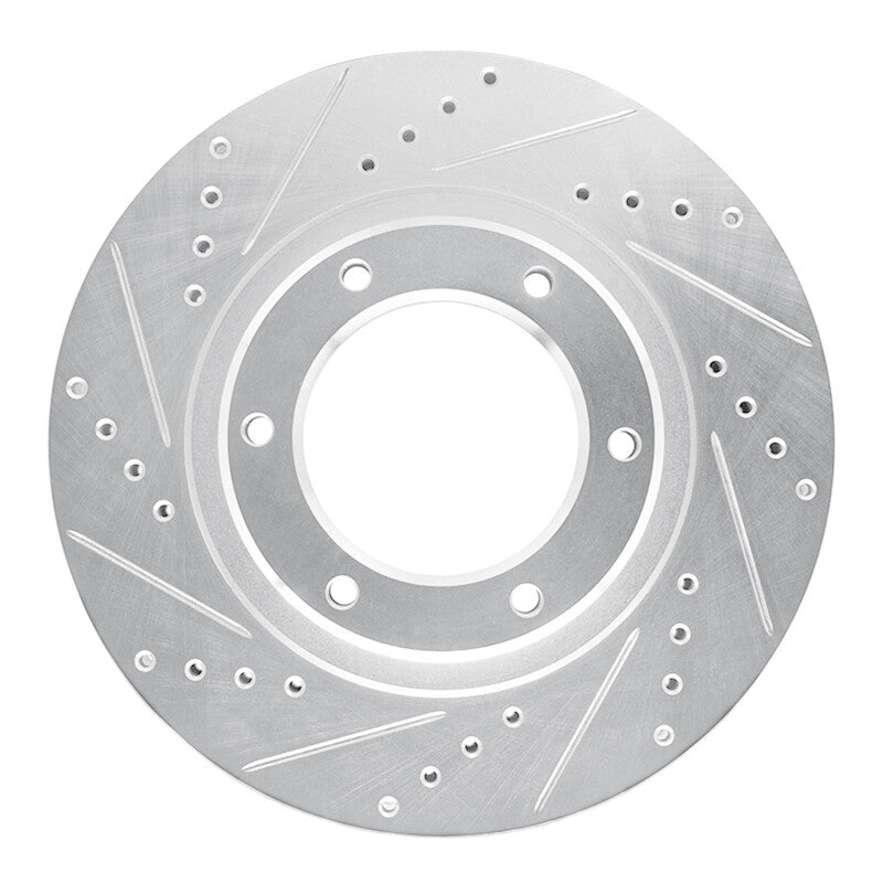 R1 Concepts R1 93-97 Lexus LX450 Front Left Drilled & Slotted Silver Brake Rotor